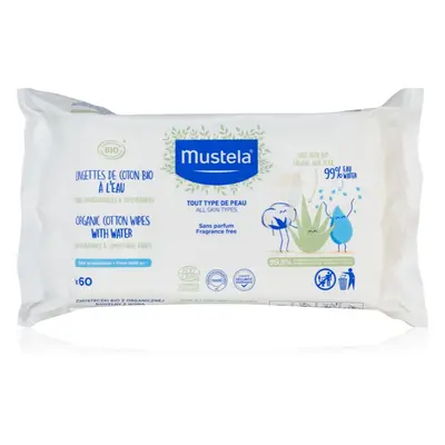 Mustela BIO Organic Cotton Wipes nedves törlőkendők gyermekeknek 60 db