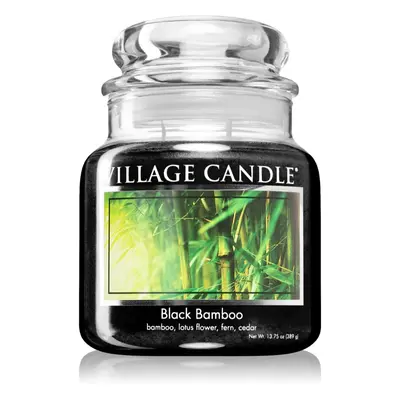 Village Candle Black Bamboo illatgyertya (Glass Lid) 389 g