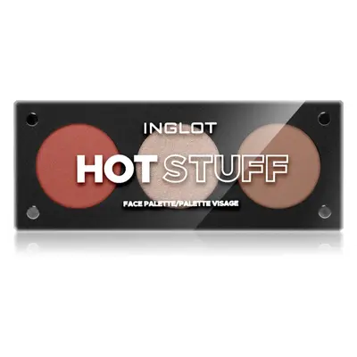 Inglot Face Palette fehérítő, bronzosító és arcpirosító árnyalat HOT STUFF 7 g