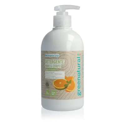 Greenatural Liquid Soap folyékony szappan kézre és testre Mint and Orange 500 ml