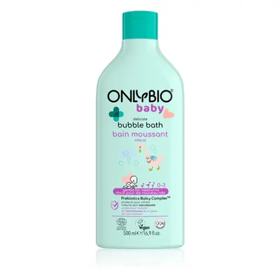 OnlyBio Baby Delicate buborékos fürdő és tisztító gél gyermekeknek születéstől kezdődően 500 ml