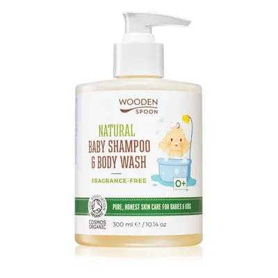 WoodenSpoon Natural sampon és tusfürdő gél gyermekeknek parfümmentes 300 ml