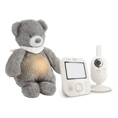 Philips Avent Baby Monitor SCD891/26+NATTOU Sleepy Bear Grey ajándékszett újszülötteknek 0 m+