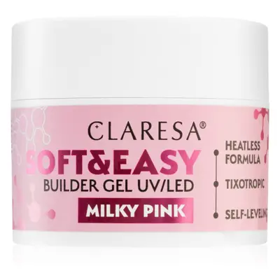 Claresa Soft&Easy Builder Gel alaplakk körmökre árnyalat Milky Pink 45 g