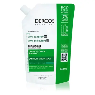 Vichy Dercos Anti-Dandruff korpásodás elleni sampon normál és zsíros hajra utántöltő 500 ml