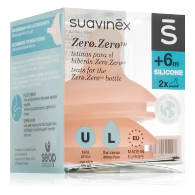 Suavinex Zero Zero Bottle Teat etetőcumi L Dense Flow 6 m+ 2 db