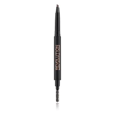 Makeup Revolution Duo Brow Definer precíz szemöldökceruza árnyalat Medium Brown 0.15 g