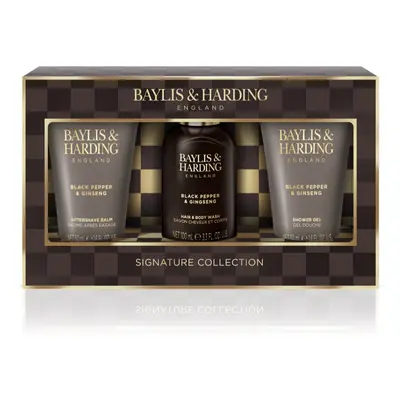 Baylis & Harding Black Pepper & Ginseng ajándékszett Mini Trio (arcra, testre és hajra) uraknak