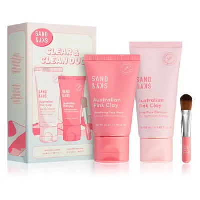 Sand & Sky Australian Pink Clay Clear & Clean Duo arcápoló szett