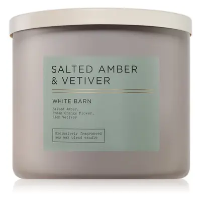 Bath & Body Works Salted Amber & Vetiver illatgyertya 411 g