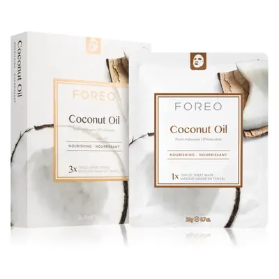 FOREO Farm to Face Sheet Mask Coconut Oil tápláló gézmaszk 3x20 ml