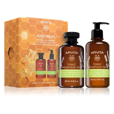 Apivita Tonic Mountain Tea Shower Gel & Body Milk Set karácsonyi ajándékszett