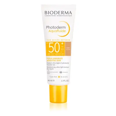 Bioderma Photoderm Aquafluid védő és tonizáló folyadék arcra SPF 50+ árnyalat Golden 40 ml