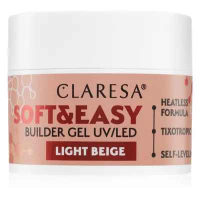 Claresa Soft&Easy Builder Gel alaplakk körmökre árnyalat Light Beige 12 g