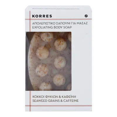 Korres Seaweed Grains & Kaffeine peeling szappan narancsbőrre 125 g