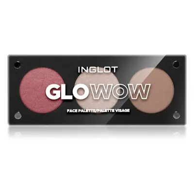 Inglot Face Palette fehérítő, bronzosító és arcpirosító árnyalat GLOWOW 7 g