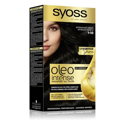 Syoss Oleo Intense tartós hajfesték olajjal árnyalat 1-10 Intense Black 2x50 ml