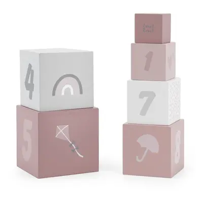 Label Label Stacking Blocks Numbers fakocka fából készült Pink 18m+ 1 db