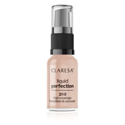 Claresa Liquid Perfection 2in1 Magas fedésű alapozó árnyalat 104 Nude 18 g