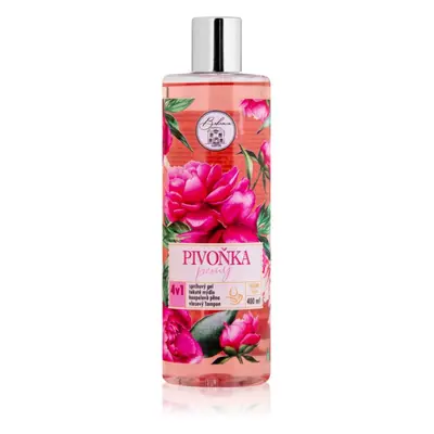 Bohemia Gifts & Cosmetics Flower Line Peony tisztító gél testre és hajra 400 ml