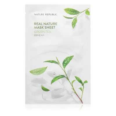 NATURE REPUBLIC Real Nature Green Tea Mask Sheet hidratáló gézmaszk zöld teával 23 ml