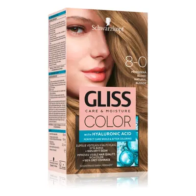 Schwarzkopf Gliss Color tartós hajfesték árnyalat 8-0 Natural Blonde 2x60 ml