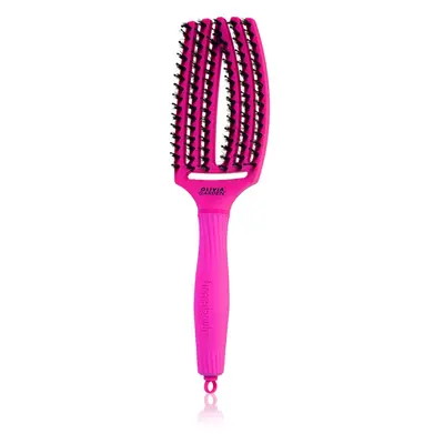 Olivia Garden Fingerbrush ThinkPink lapos kefe nejlon- és vaddisznósörtékkel Neon Violet 1 db