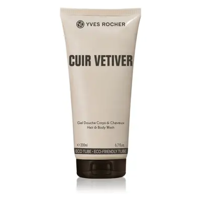 Yves Rocher Cuir Vétiver tusfürdő gél testre és hajra uraknak 200 ml