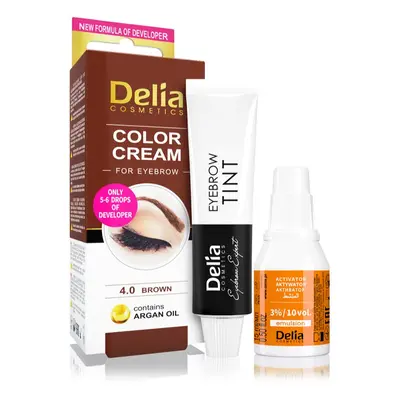 Delia Cosmetics Argan Oil szemöldökfesték árnyalat 4.0 Brown 15 ml