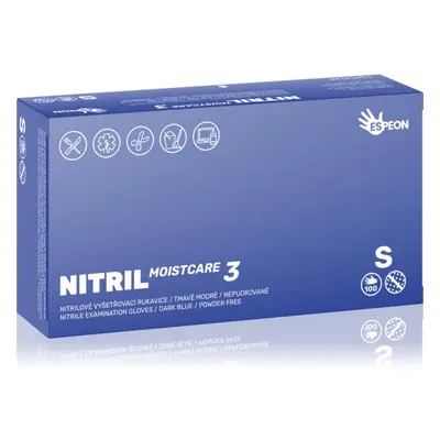 Espeon Nitril Moistcare3 Dark Blue púdermentes nitrilkesztyű hidratáló hatással méret S 2x50 db