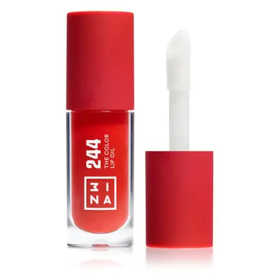 3INA The Color Lip Oil hidratáló olaj az ajkakra árnyalat 244 - Classic Rich Red, sheer 4 ml