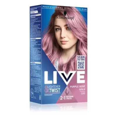 Schwarzkopf LIVE Lightener & Twist tartós hajfesték a haj élénkítésére árnyalat 105 Purple Rosé 