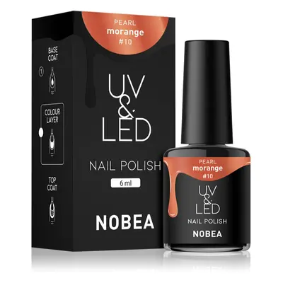 NOBEA UV & LED Nail Polish gél körömlakk UV / LED-es lámpákhoz fényes árnyalat Morange #10 6 ml