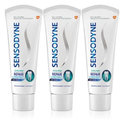 Sensodyne Repair & Protect Extra Fresh fogkrém a fogak és a fogíny védelmére 3 x 75 ml