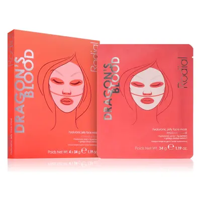 Rodial Dragon's Blood Hydrogel Jelly Face Mask intenzív hidrogélmaszk 4x34 g