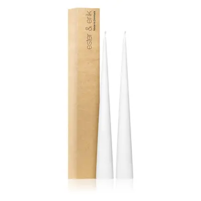 ester & erik cone candles pure white (no. 31) gyertya 2x37 cm