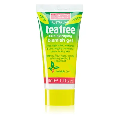 Beauty Formulas Tea Tree nyugtató tisztító gél a bőr tökéletlenségei ellen 30 ml