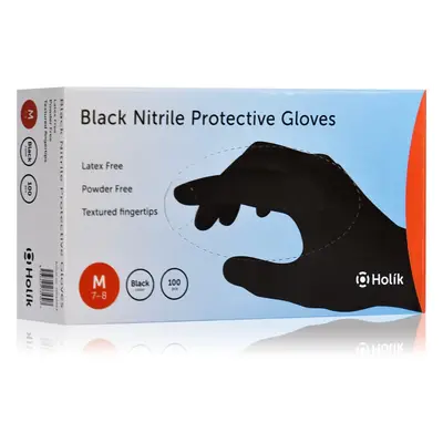 Holík Nitril Black púdermentes nitril védőkesztyű méret M 2x50 db