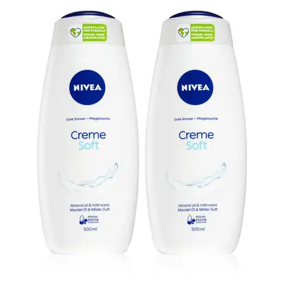 NIVEA Creme Soft ápoló tusoló gél takarékos kiszerelés 2 x 500 ml