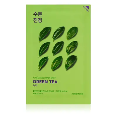 Holika Holika Pure Essence Green Tea ápoló arcmaszk az érzékeny, vörösödésre hajlamos bőrre 23 m