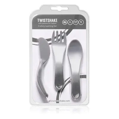 Twistshake Learn Cutlery étkészlet gyermekeknek 6+m Pastel Grey 3 db