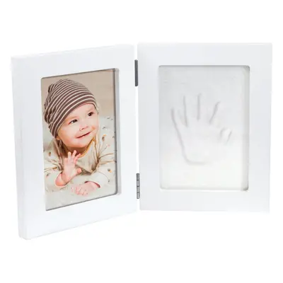 Happy Hands Double Frame Small baba kéz- és láblenyomat-készítő szett White 10 cm x 15 cm + 13 c