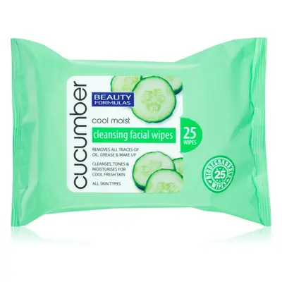 Beauty Formulas Cucumber tisztító törlőkendő uborka kivonattal 25 db