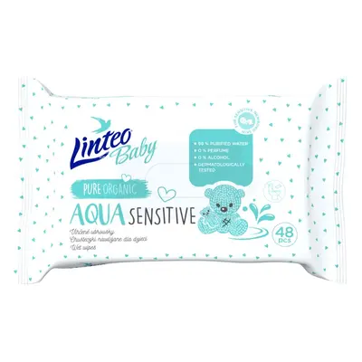 Linteo Baby Aqua Sensitive finom nedves törlőkendők gyermekeknek 48 db