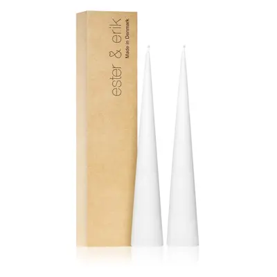 ester & erik cone candles pure white (no. 31) gyertya 2x25 cm