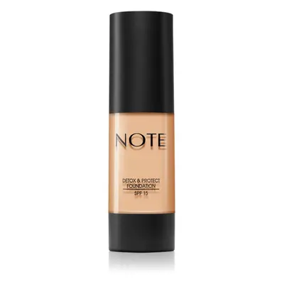 Note Cosmetique Detox & Protect mattító folyékony alapozó SPF 15 árnyalat 02 Natural Beige 30 ml