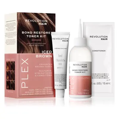 Revolution Haircare Plex Bond Restore Kit szett a hajszín élénkítéséért árnyalat Iced Chocolate