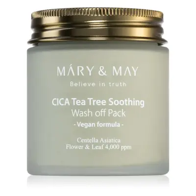 MARY & MAY Cica Tea Tree Soothing tisztító maszk agyaggal az arcbőr megnyugtatására 125 g