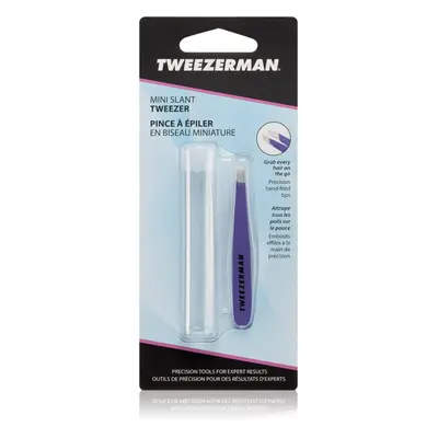 Tweezerman Mini Slant ferde végű szemöldökcsipesz mini utazó tokkal Lavender 1 db