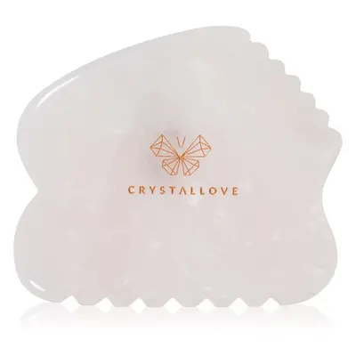 Crystallove Rose Quartz Contour Gua Sha masszázs szegédeszköz az arcra 1 db